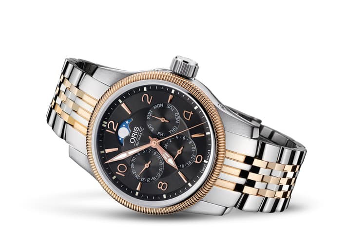 オグラ Oct022 Retro Stainless Steel 38mm Big Crown Pilot Watches